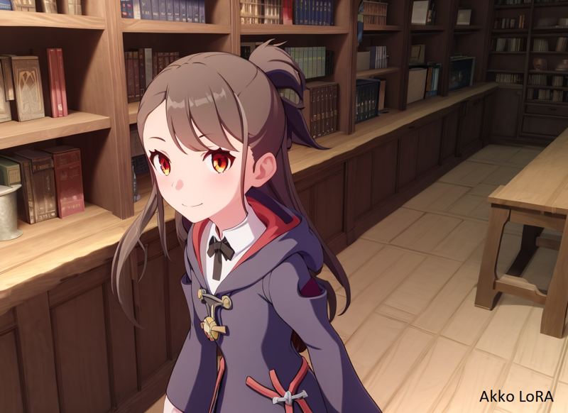 37719-3478438294-style honkai star rail, highres, soft lighting, indoors, rows of books on shelves, atsuko kagari [little witch academia], 1girl,.png